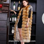 Long Fashion Women Style Natural Red Fox Fur Vest