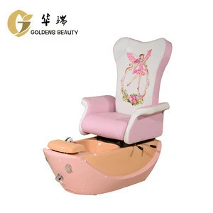 Lovely Cartoon Kid Foot Spa Massage Yellow Pedicure Chair For Children With Sink