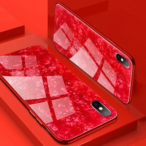 Low MOQ wholesale luxury shell tempered glass case for iphone XS MAS