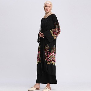 LSM011 New Model Abaya In Dubai Black For Women Muslim Front Open Clothing