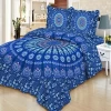 Luxury cheap bed comforter sets sheets dark blue bed spread bedspread and bedding quilt set