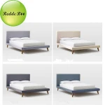 Luxury royal fabric bedroom furniture set in grey
