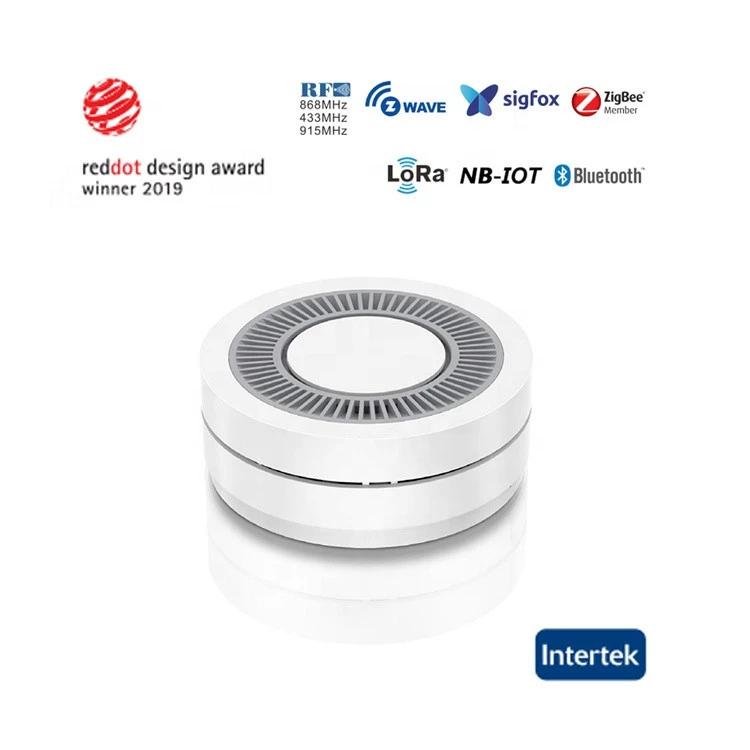 Manufacture INTERTEK Reddot design award ITS home office hotel photoelectric zigbe wifi 433mhz wireless smoke alarm detector