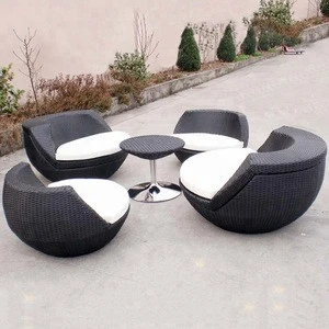 Manufacturer Patio Furniture Outdoor Round Rattan Dining Furniture Folding Table Chair Sets