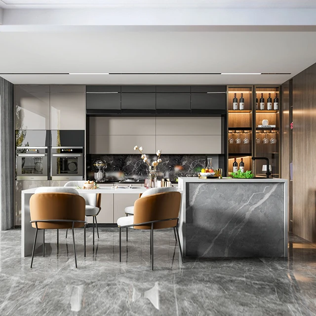 Marble Bar Tables Household Italian Light Luxury Rock Plate Bar Tables Northern European-Style Open Kitchen Island Bench