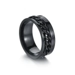 Men Rotating chain rings wholesale modern Roman numerals circlet hip hop women stainless steel jewelry custom wedding bands B16