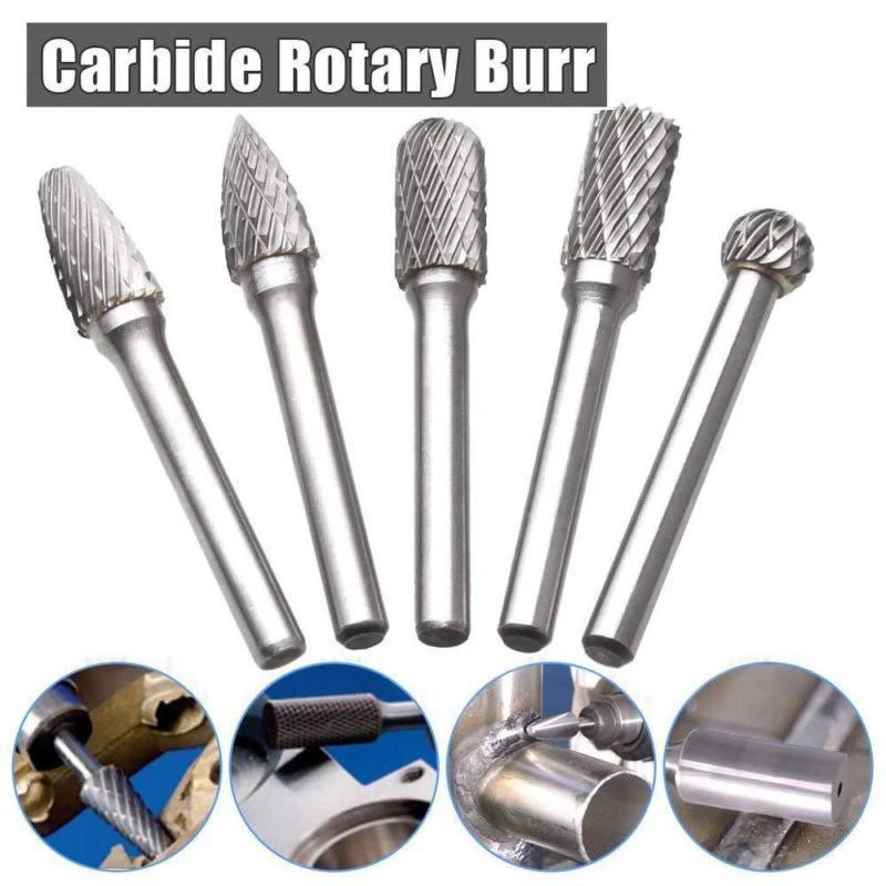 Metric Carbide Burrs Rotary Burr Set Shank Tool Kit Set Die Grinder Bit Carbide Burr Sets