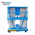 Mobile lifting portable aluminium alloy aerial work platform (double mast)