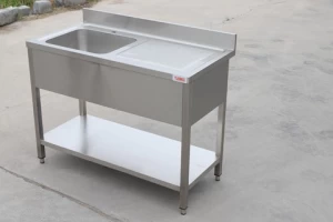 Modern Commercial Kitchen Hand Wash Basin Free-standing Stainless Steel Kitchen Sink