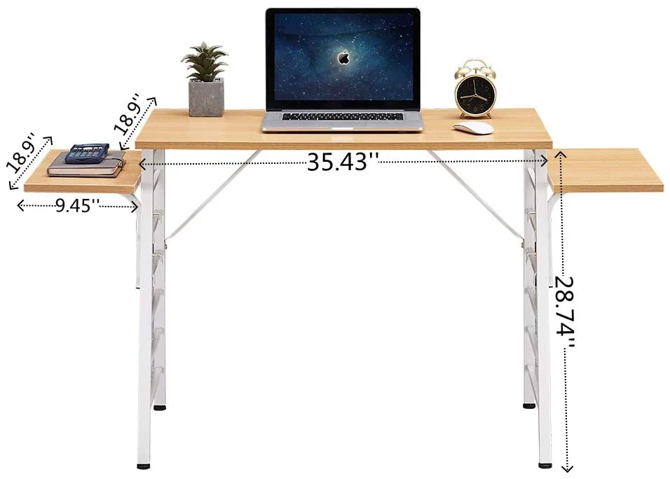 Modern design computer desk home office use metal frame laptop table with removable splice board