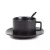 Import Modern design high grade matte black expresso coffee porcelain tea cup saucers from China