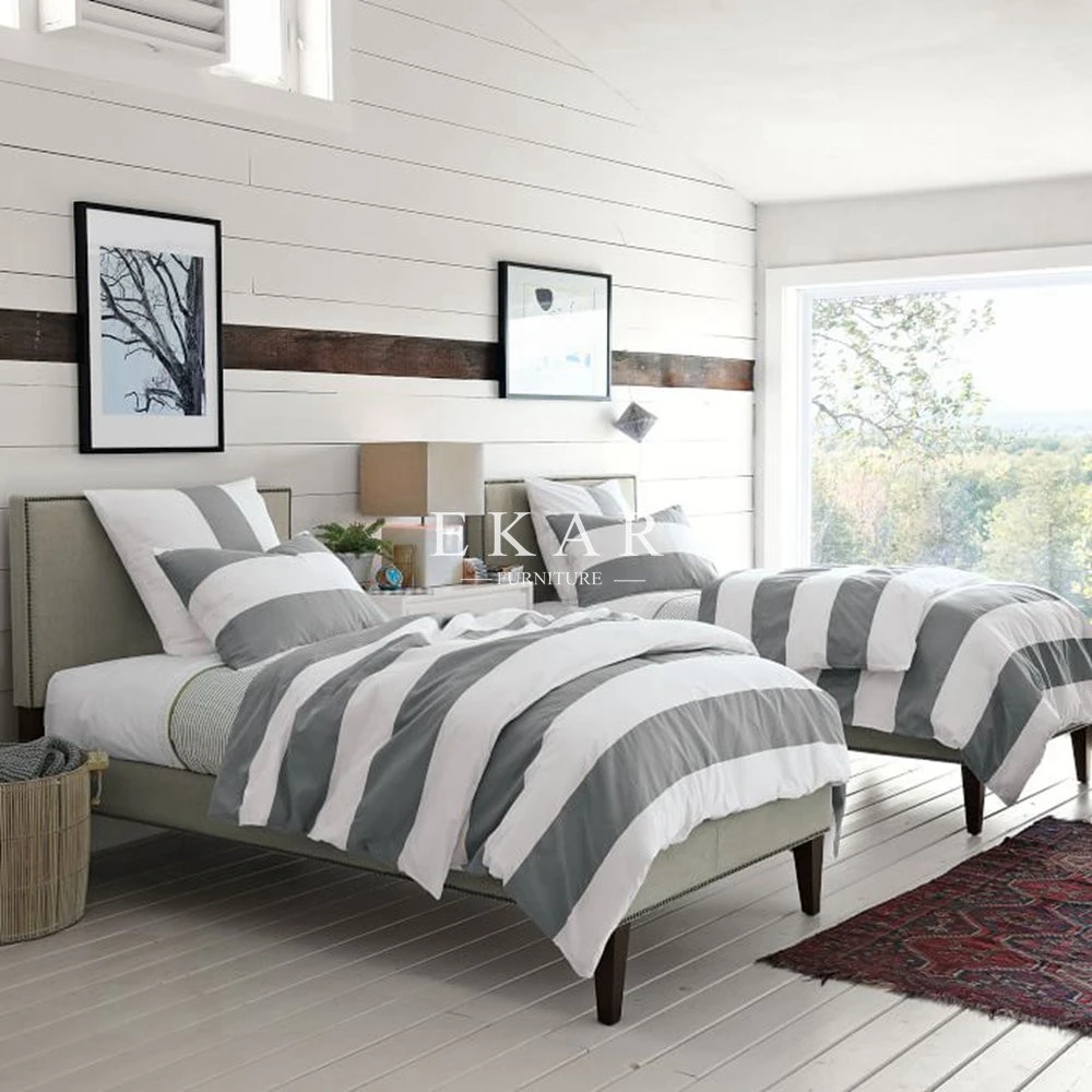 Modern Fabric Divan Upholstered Simple Design Wooden Bed