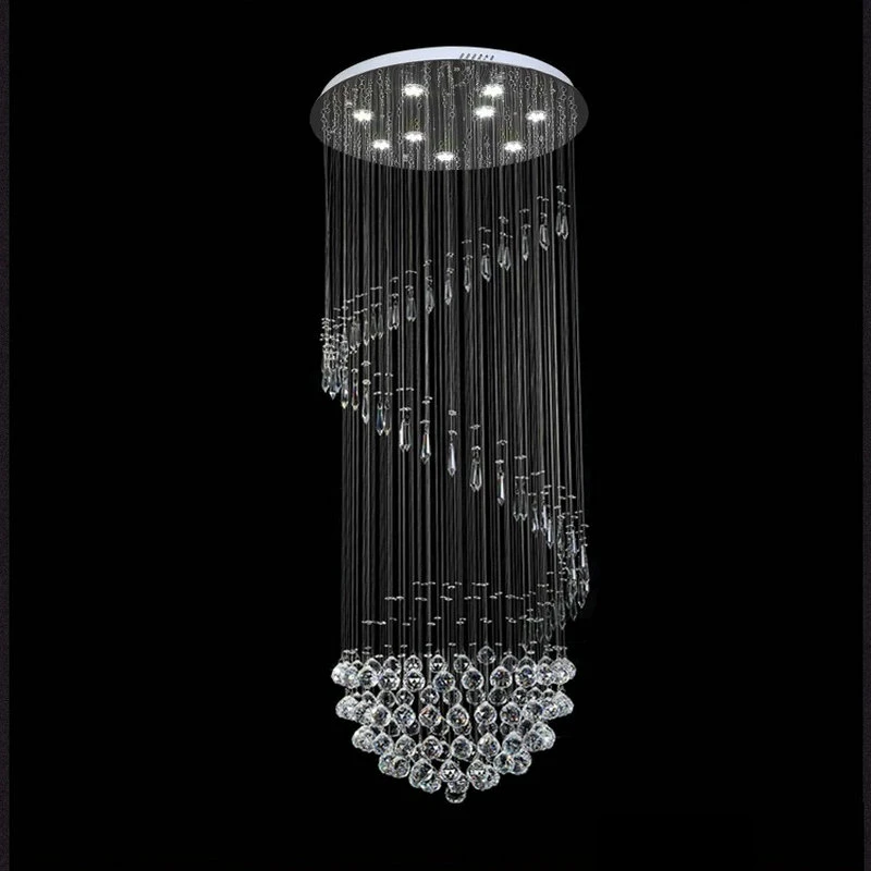Modern luxury suspended living room led ceiling lamp chandelier lighting K9 crystal hanging pendant lights