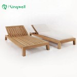 Modern Outdoor Pool Wooden Chaise Lounge Teak Sun Lounger