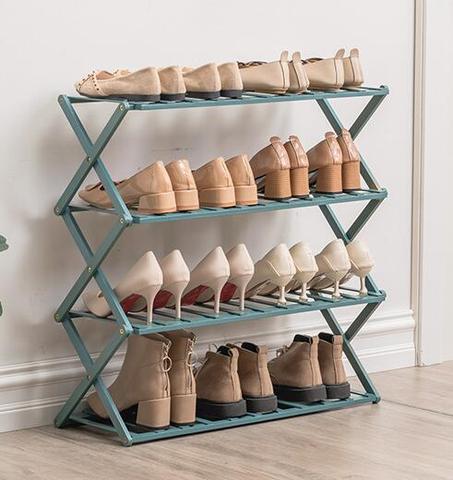 Buy Modern Portable Foldable Bamboo Wooden Shoe Rack For Home ...