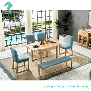 Modern style solid wood dining table set with chairs