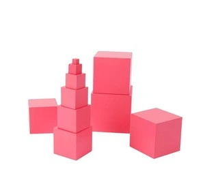 Montessori Material Sensorial Pink Tower Educational Wooden Toys For Kids