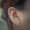 Moon Phases Metal Ear Climbers,Simple Ear Clip Studs Earrings