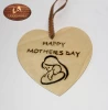 Mother s Day decoration carved wood decor Wooden Hanging Heart Plaque ,with a mother &child image, craft wood Plaque as gif