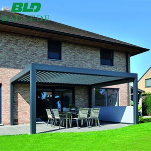 Motorized adjustable waterproof roof louver sunroom pergola aluminium outdoor