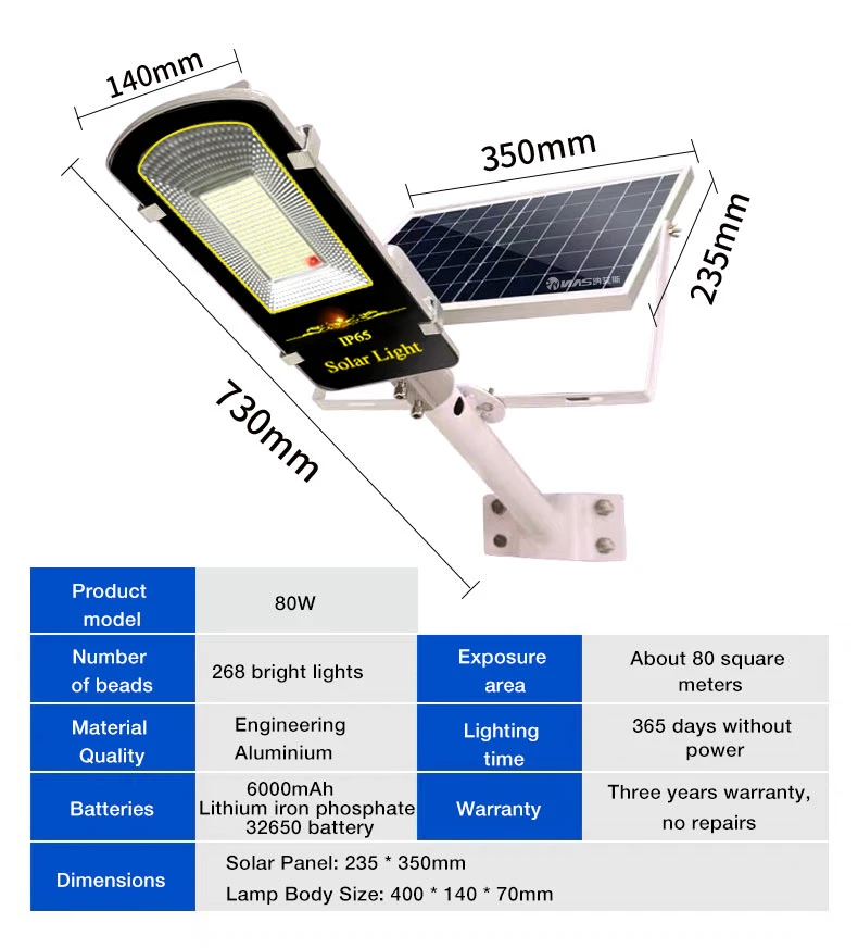 naaisi Factory direct sale ip65 Waterproof Solar lamp LED Street lamp 400w Outdoor yard light Automatic light after dark