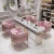 Import Nail salon set metal long tables vanity makeup marble manicure furniture set nail table from China