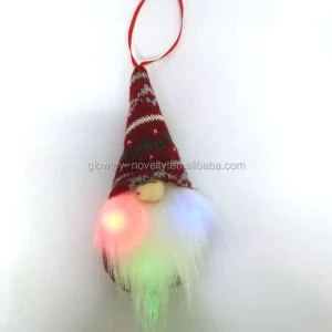 New Christmas Ornaments Forest Old Man with Lamp Pendant Faceless Doll Luminous Small Pendant Christmas Tree Ornaments Girl Back