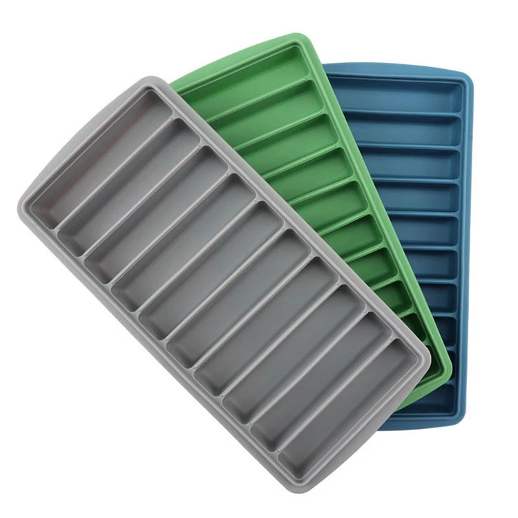 New Design 10 cavity Silicone Ice Cube Trays Ice Cream Silicone Mold with Lid