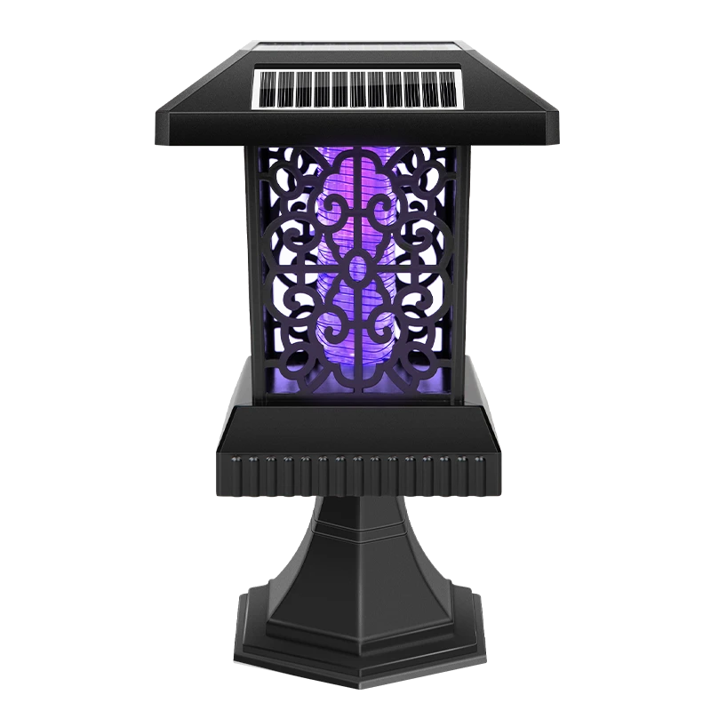 New Design Garden  Bug Zapper Light Post Lamp 6000Mah , ABS material 72 hours working after 4 hours charging Luxury Type garden