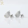 New Design Iced Out VVS Moissanite Diamond Panther Head Stud Earrings Hiphop Rapper Screw Back Animal Earrings