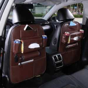New design Leather multifunctional Car seat back organizers