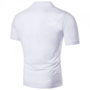 New Design Striped Placket Short Sleeve Mens Polo T-Shirt