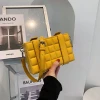 New Fashion Ladies Handbag Luxury Diamond Lattice Messenger Bags Design Pure Color Casual Box Sac PU Leather Waist Belt Purse