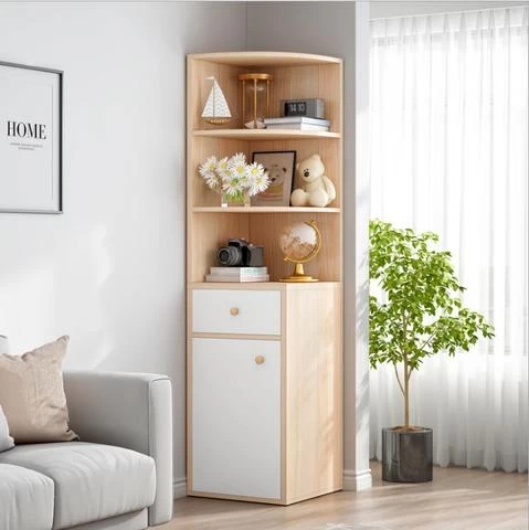 New furniture simple narrow flat pack multifunctional bedroom living room wall triangle storage shelf corner drop cabinet