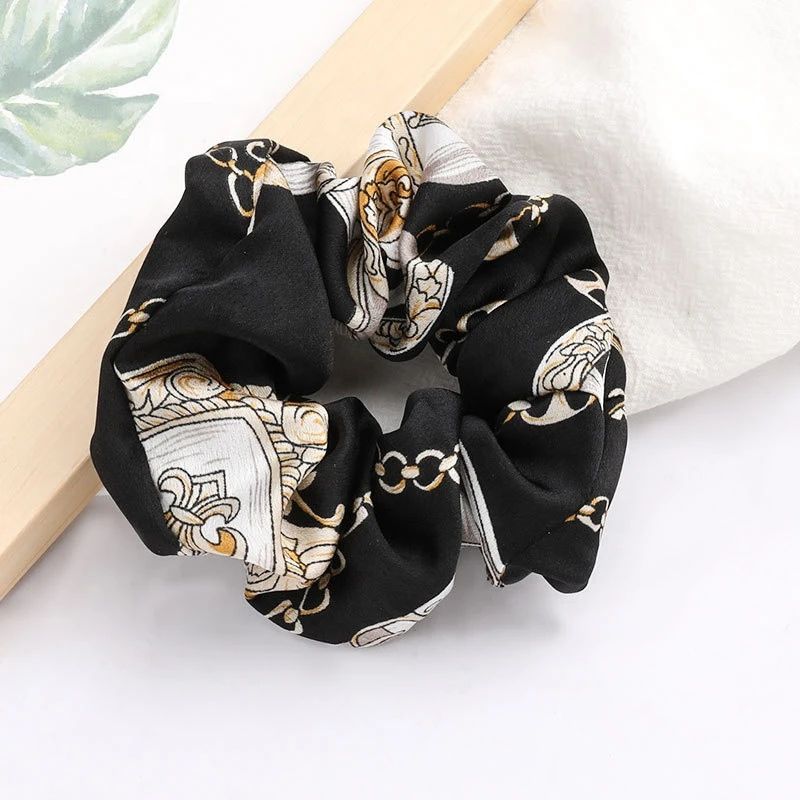 New Korean fashion designer scrunchies silk elastic hair bands for women headband