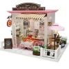 New Mini Family wooden toy DIY dollhouse with colorful dolls &amp; furnitures kids pretend play large doll house