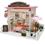New Mini Family wooden toy DIY dollhouse with colorful dolls & furnitures kids pretend play large doll house