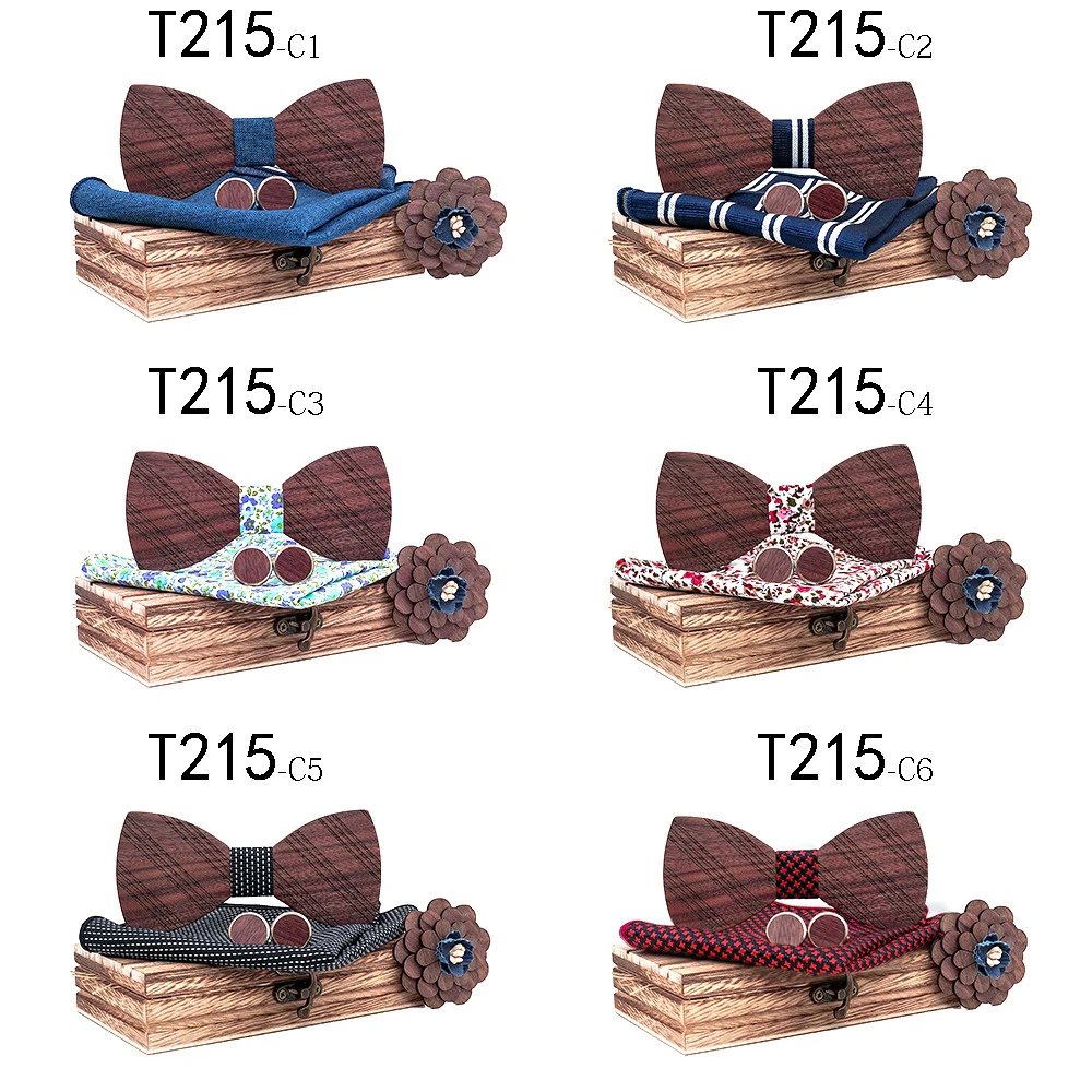 New Model Fashional Walnut Wooden Bowtie High Quality Gentlemen Wood Bow tie For Wedding Party Gift