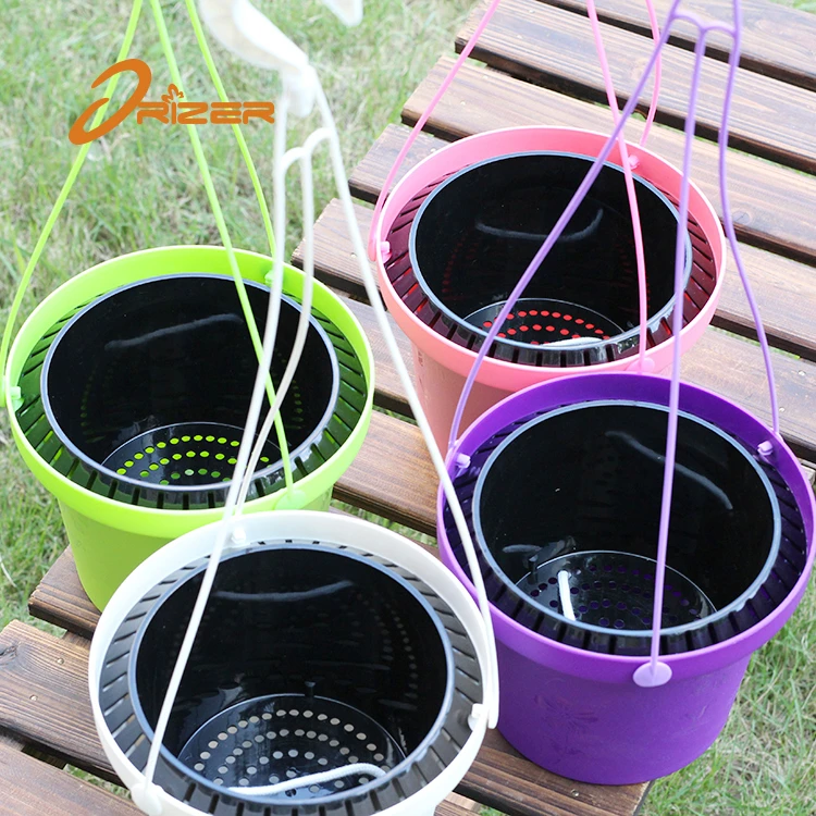 new product garden plastic hanging planter pots with Indoor outdoor decorations