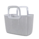 New Product Multi-function Imitation Rattan Hand Plastic Shopping Basket Food Fruit Storage Basket