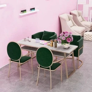 new products dark green chairs bar table top marble manicure nail tables