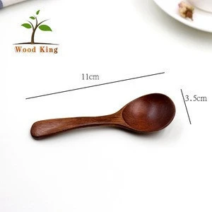 New Products Small Children Real Wood Milk Powder Spoon Custom Logo Mini Salt Spoons