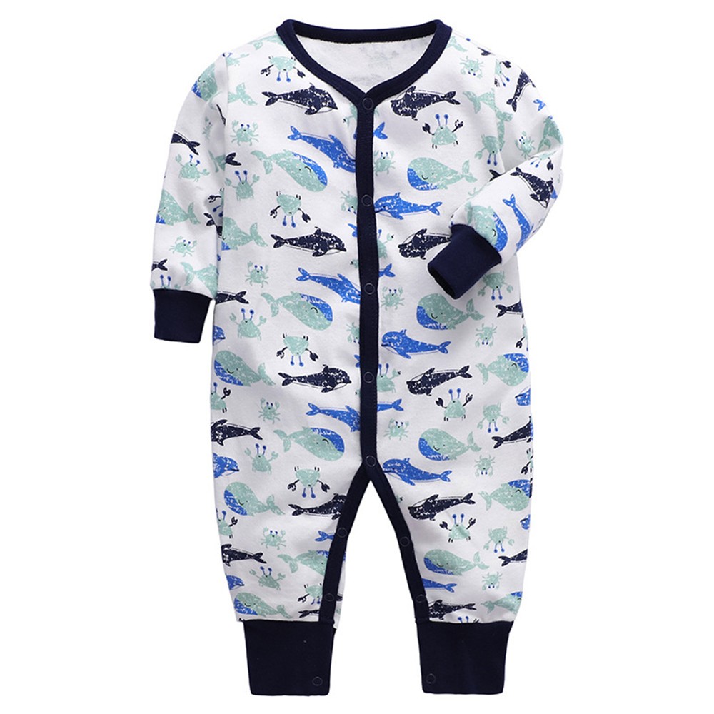New Style 100% Cotton Soft Long Sleeve Cartoon Baby Romper