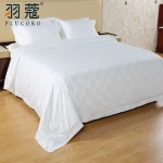 New Style 4 pcs 100% Cotton 60s Hotel Bedding Set Satin Strip White Bed Linen With 2 Pillow