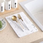New Trendy Home Decor Dish Rack Dry Pad Absorbent Diatomite Kitchen Table Mat