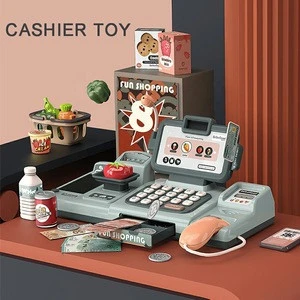 Newest educational pretend play electronic speech recognition cash register toy for kids