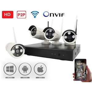 Newest Plug&Play 4CH Wireless NVR Surveillance System IR Night Vision CCTV Kit wifi ip camera alarm system hd 1080p wireless