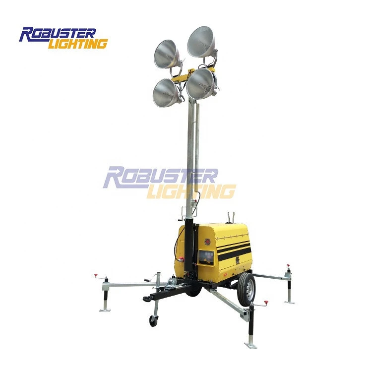 Night Scan Floodlight Tower Diesel Generator With Lights