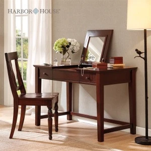 Nordic Modern bedroom make up dresser oak wood furniture with mirror dressing table