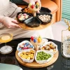 Nut classification fruit plate Japanese living room table snacks tray compartment snack plate ceramic food storage fruit plate